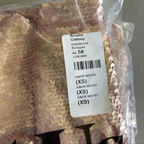 NWT REVOLVE ABOUT US SEQUIN COCKTAIL MINI DRESS ROSEGOLD WOMENS XS - Picture 6 of 7